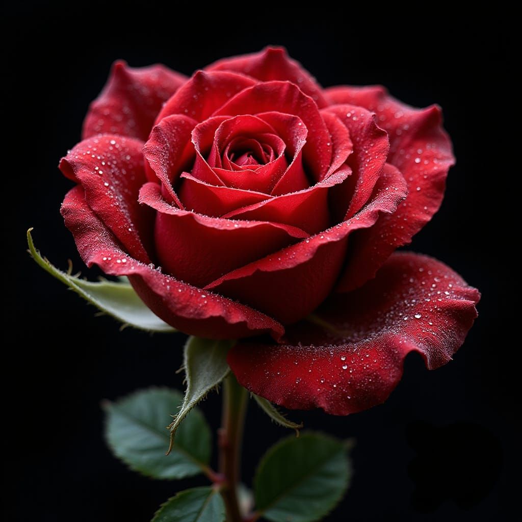 Intricate Optical Illusion of a Red Rose