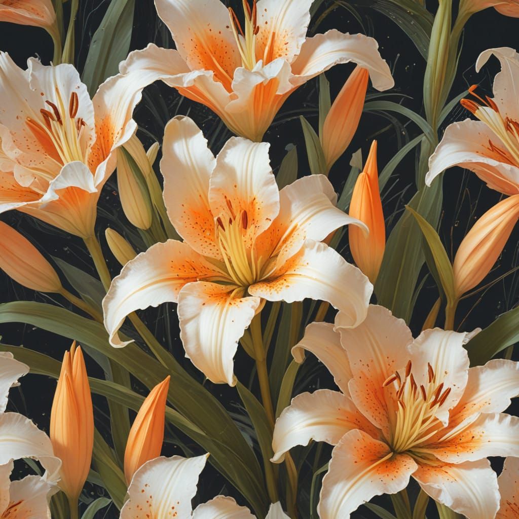 Glowing White Lilies in Soft Focus