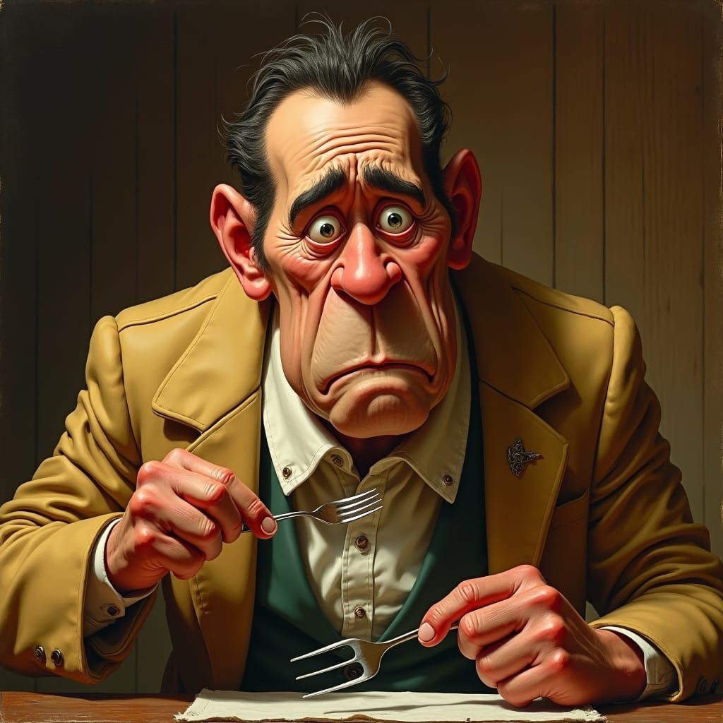 Rococo Thief Stealing a Fork