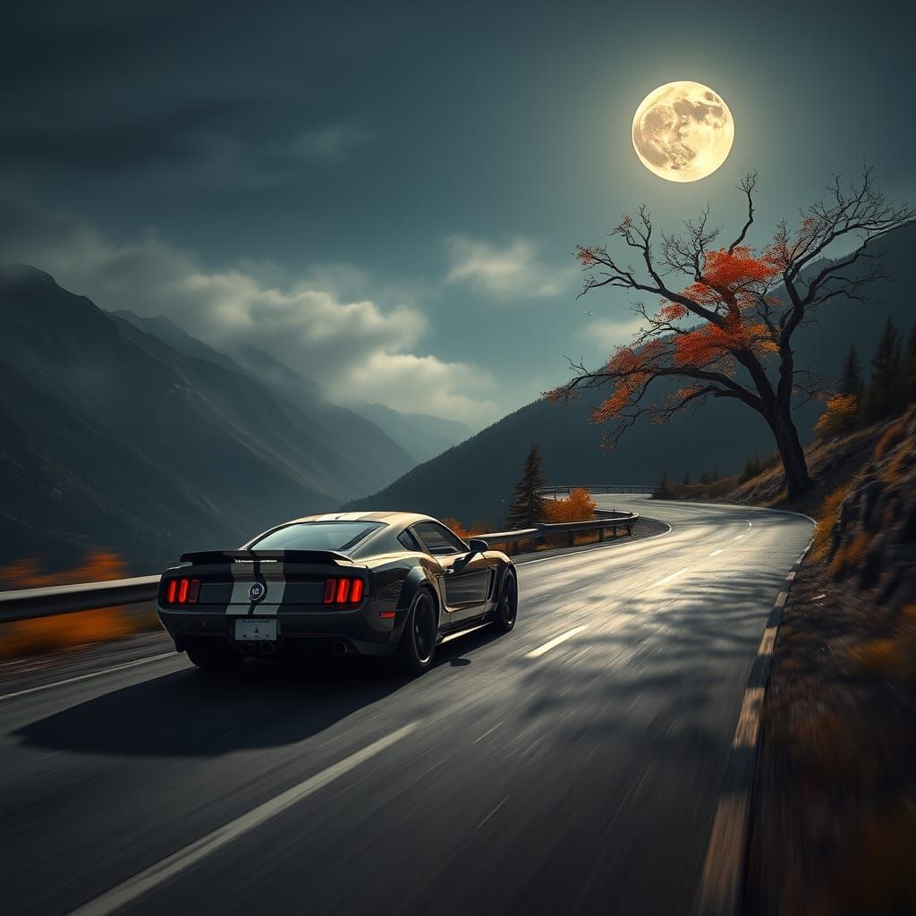 Ethereal Ford Shelby GT Speeds Down Mountain Road Under Full...