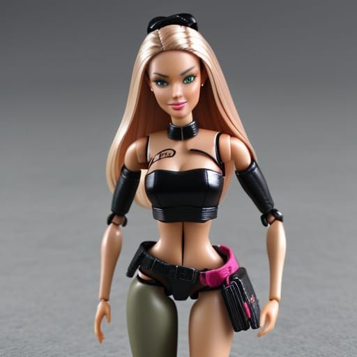 Distorted Bootleg Barbie Action Figure in Hyper Realistic 8K