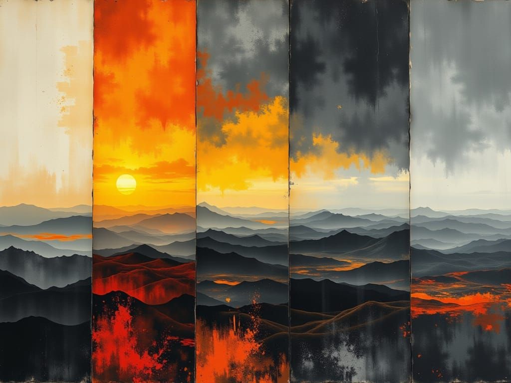 Elemental Forces Collide in Fragmented Art Style