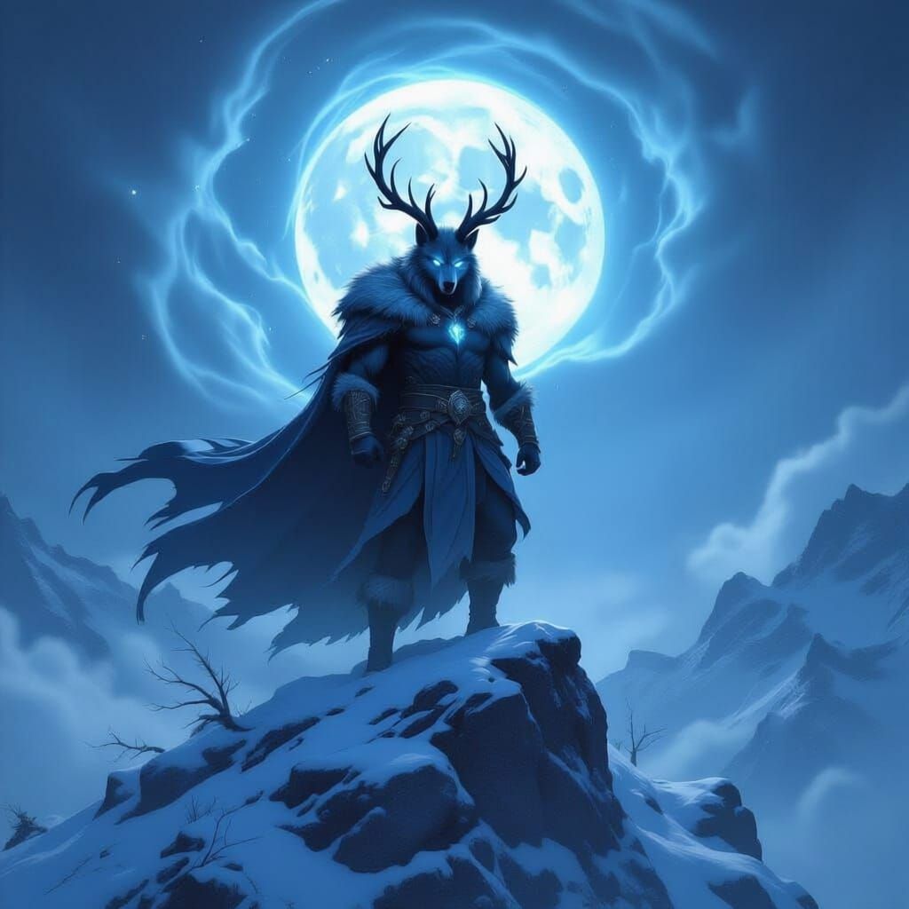 Hircine atop a hill in Elder Scrolls