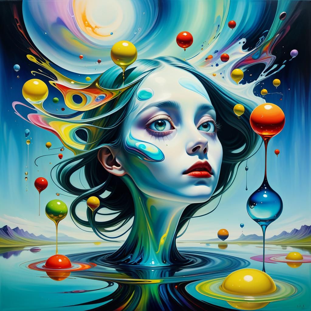 Surreal Ethereal Oil Painting of Distorted Reality