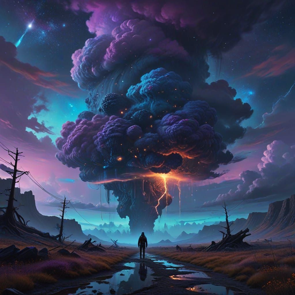 Surreal Cosmos in Starry Darkness