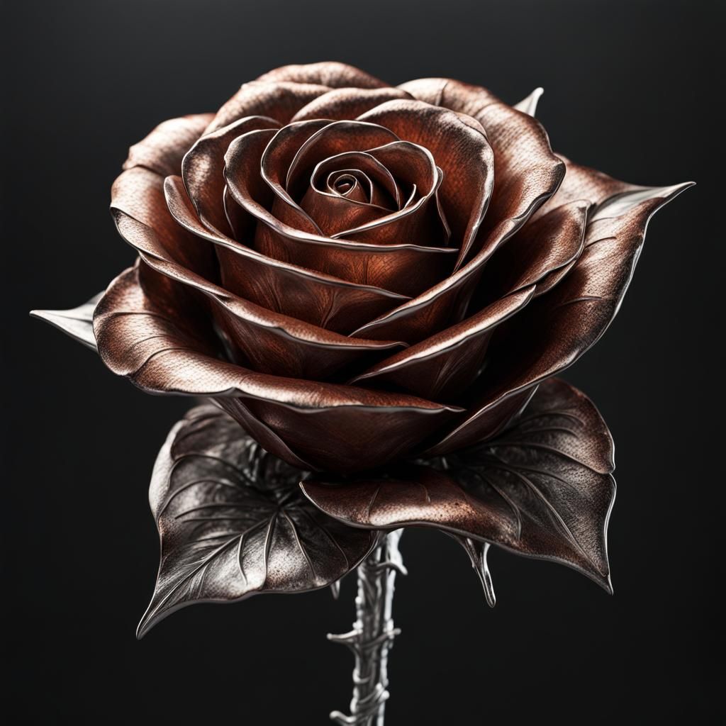 Silver & Copper Rose