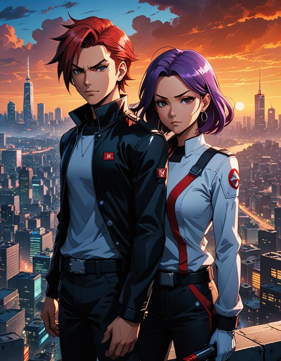 Dramatic Anime Duo of Jessie and James from Team Rocket
