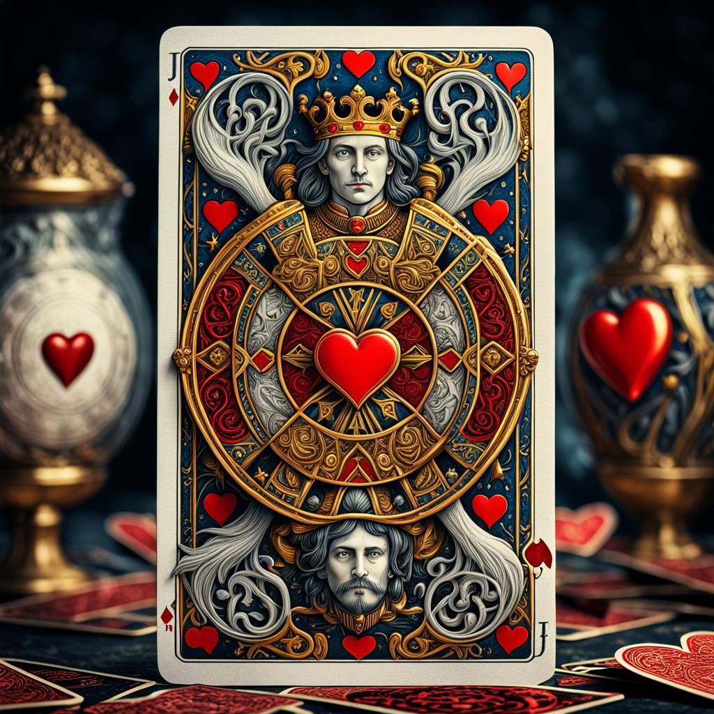 Detailed Jack of Hearts Tarot Card