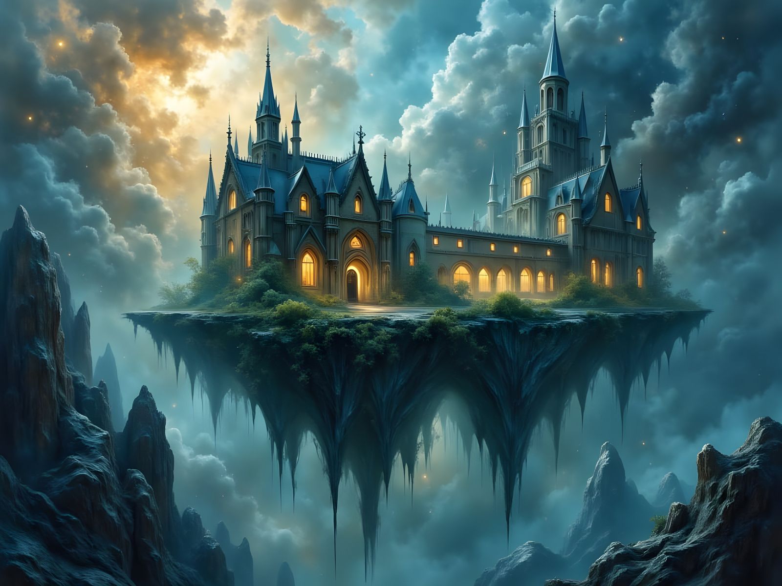 Ancient Obsidian Castle in Stardust Vortex