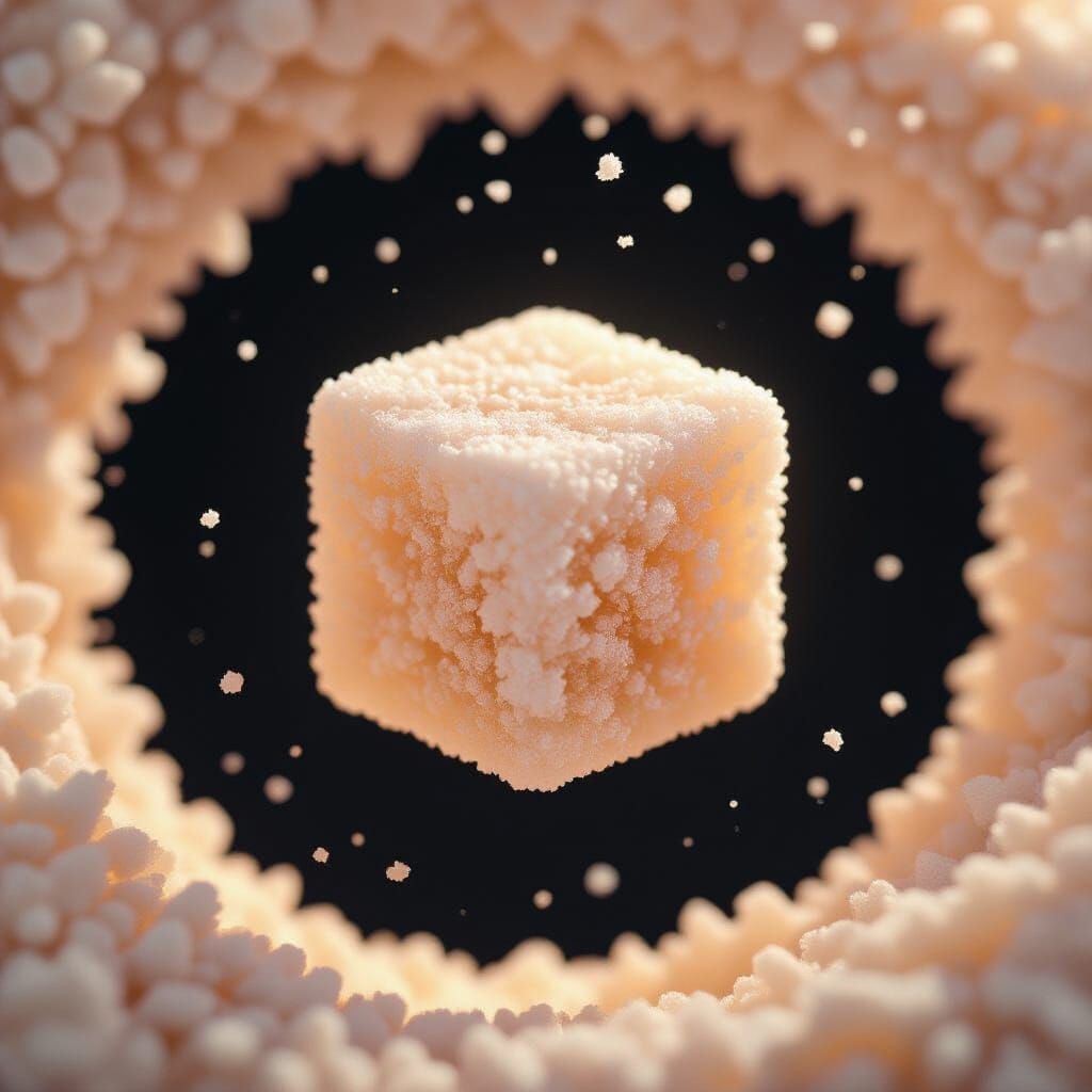 Symmetrical Sugar Cube in Black Void
