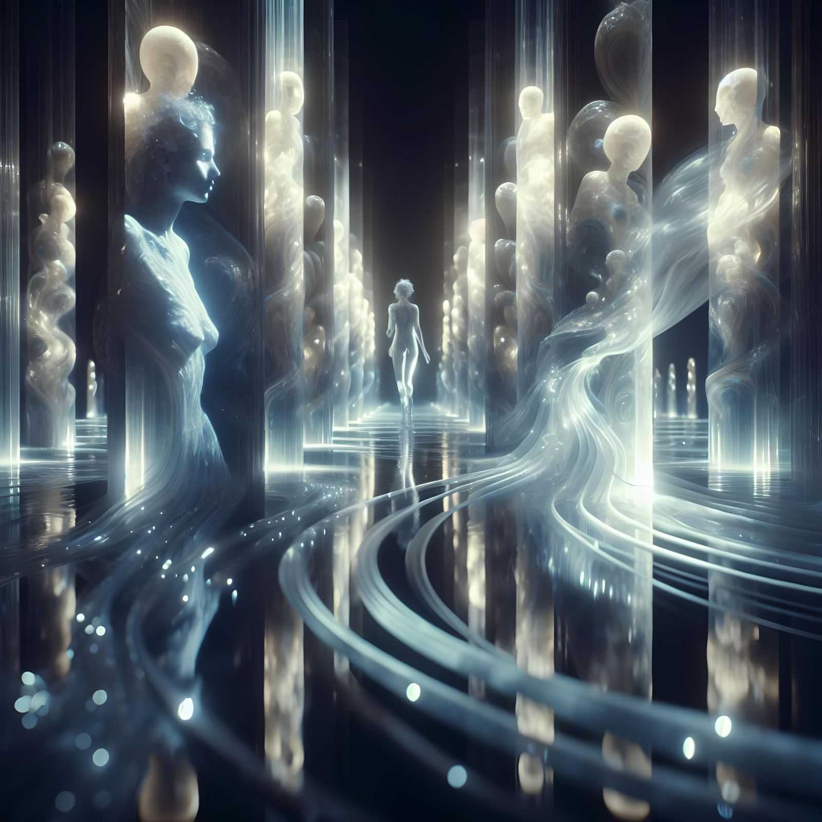 Ethereal Woman in Renaissance Dreamscape, Michelangelo Style