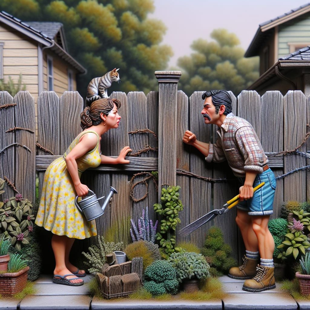 Heated Neighborly Dispute with Curious Cat