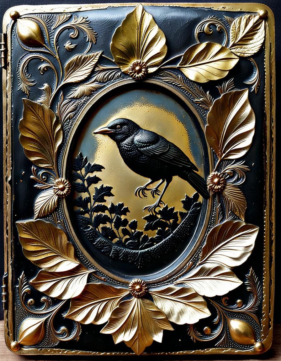 Feathered Crone Ikon in Vintage Tinplate Style