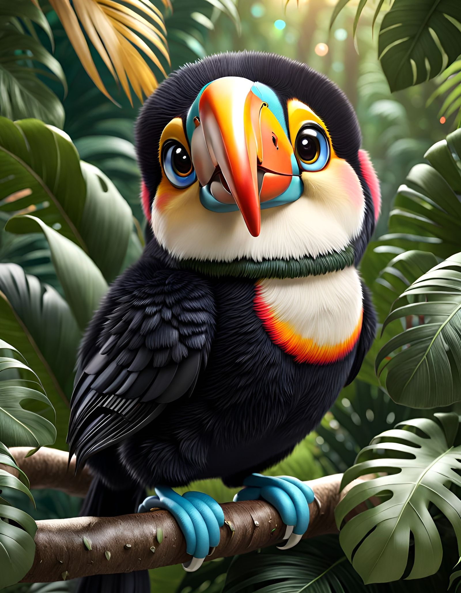 Chibi Toucan: Adorable Kawaii Bird Portrait