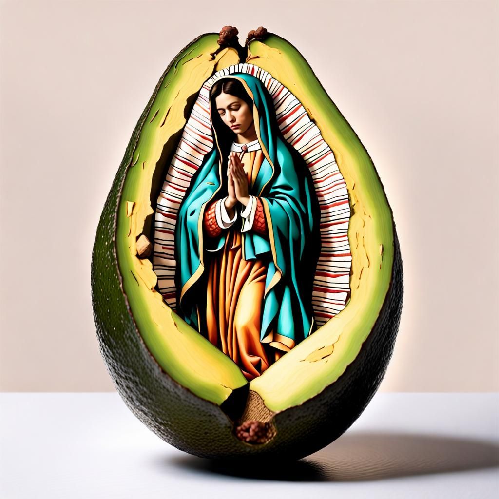 Our Lady of Guadalupe as Avocado Half