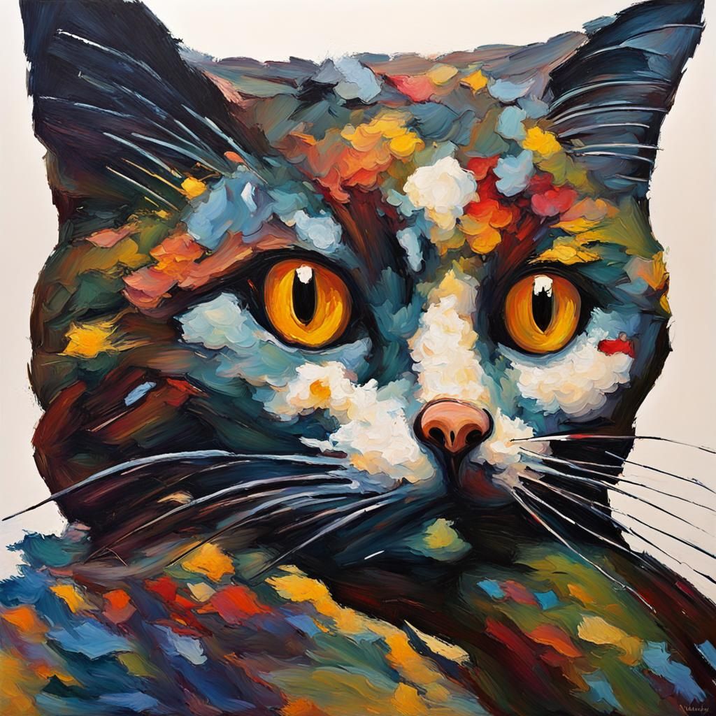 Colorful Impasto Oil Painting in Expressionist Style