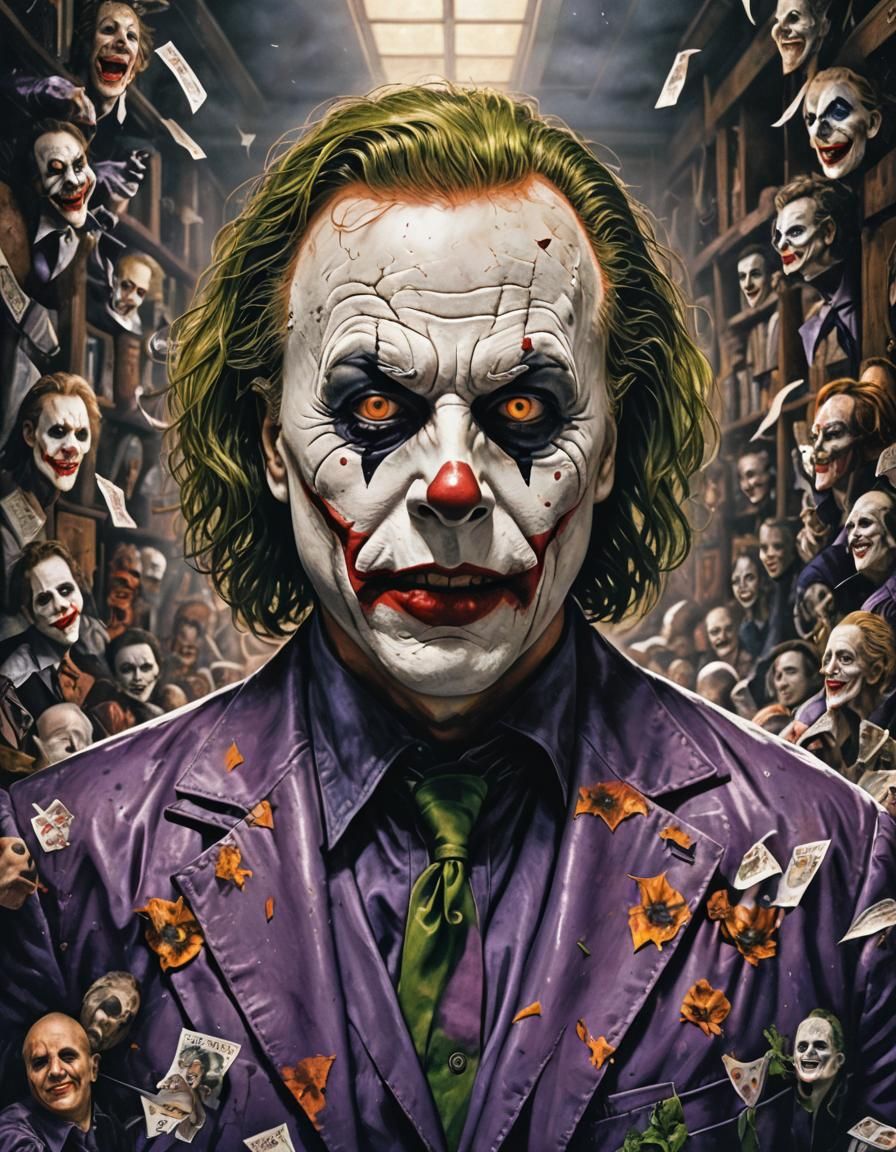 Michael Myers as Joker: Hyperrealistic Digital Portrait