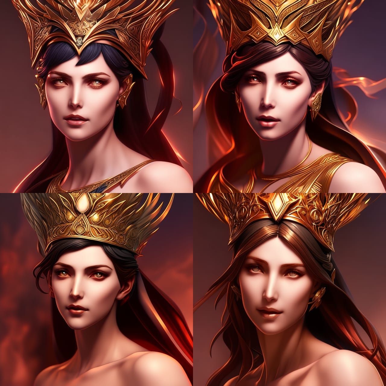 Hestia: Goddess Portrait in Art Nouveau Style