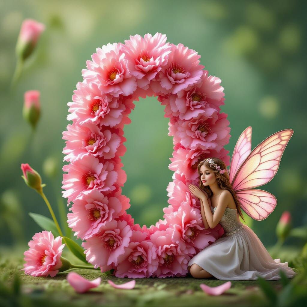 Pink Carnation Number 0 with a Fairy Companion