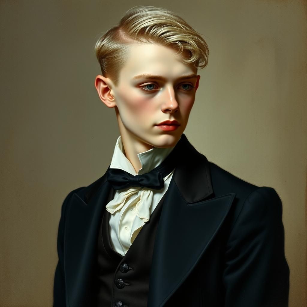 Pre-Raphaelite Portrait of a Melancholy Young Man