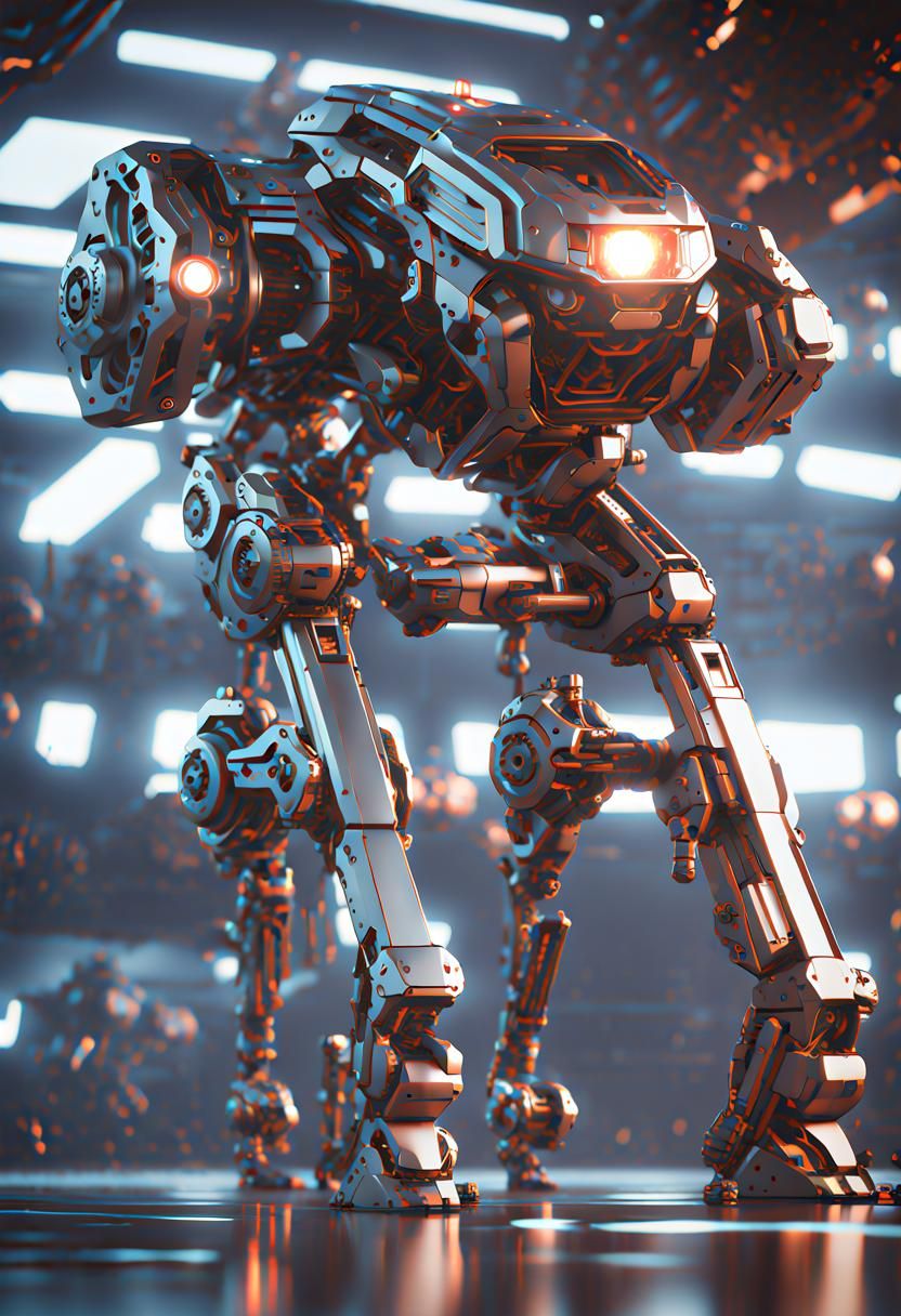 Futuristic Sci-Fi Robot Walker in 8K