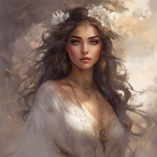 Beautiful Hazel-Eyed Turkish Girl Portrait