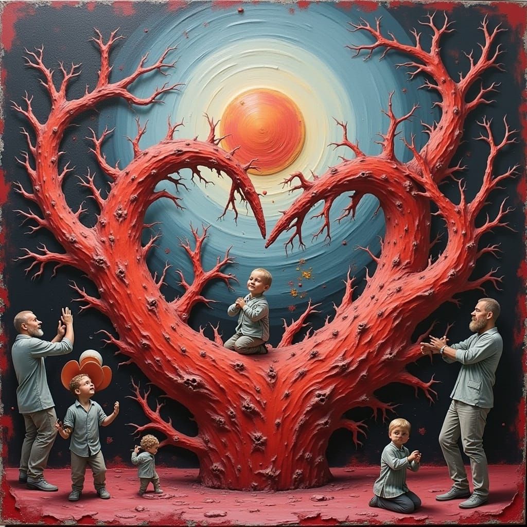 Expressive Red Sculpture: Painterly Immanent Glory