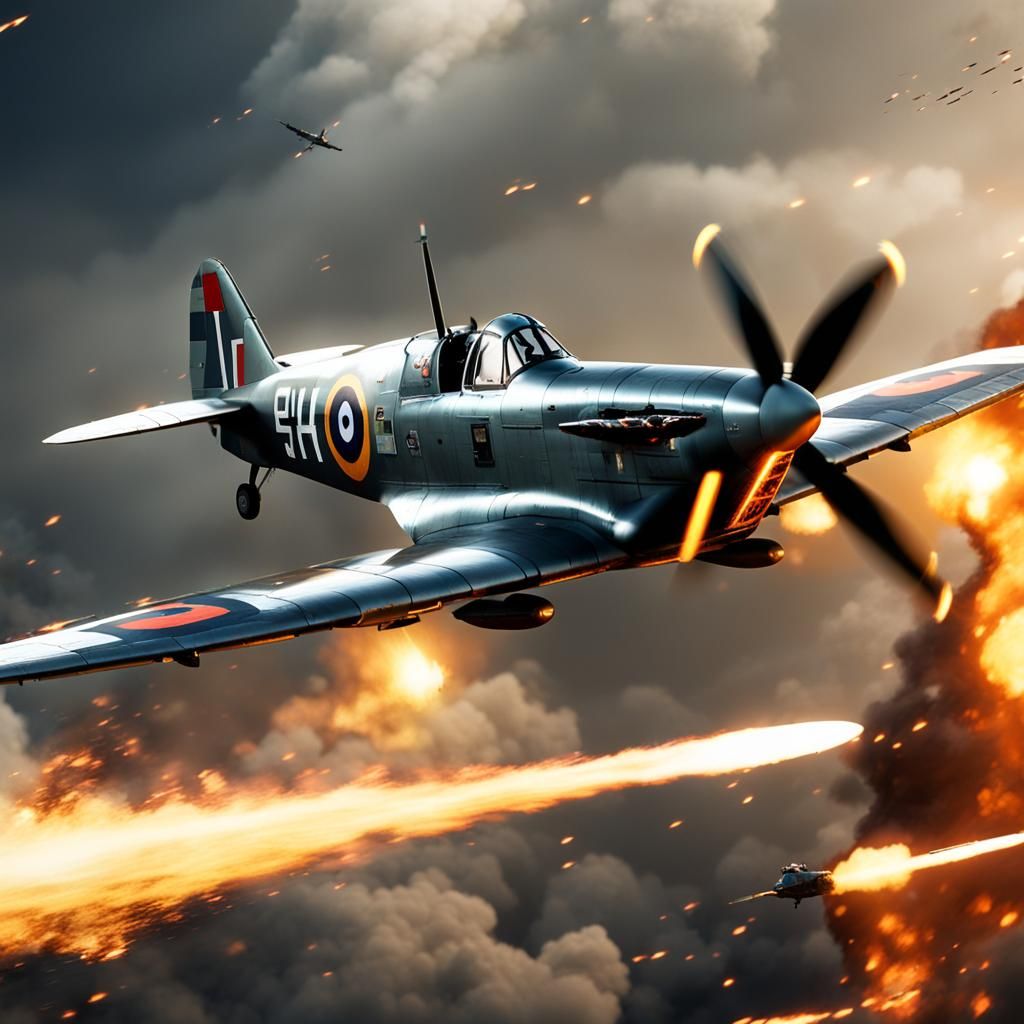 WWII Spitfire Fighter Jet with AI Pilot
