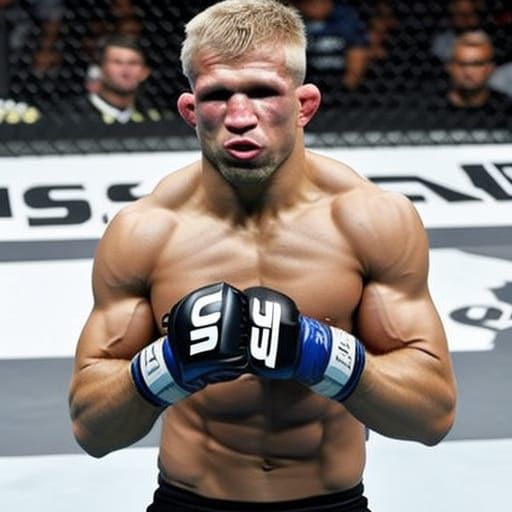 TJ Dillashaw: Intense MMA Fighter in Detailed Matte Painting