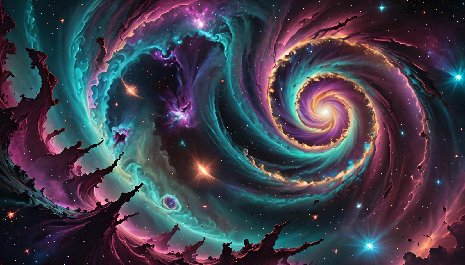 Galactic Vortex Wallpaper in Fantasy Concept Art