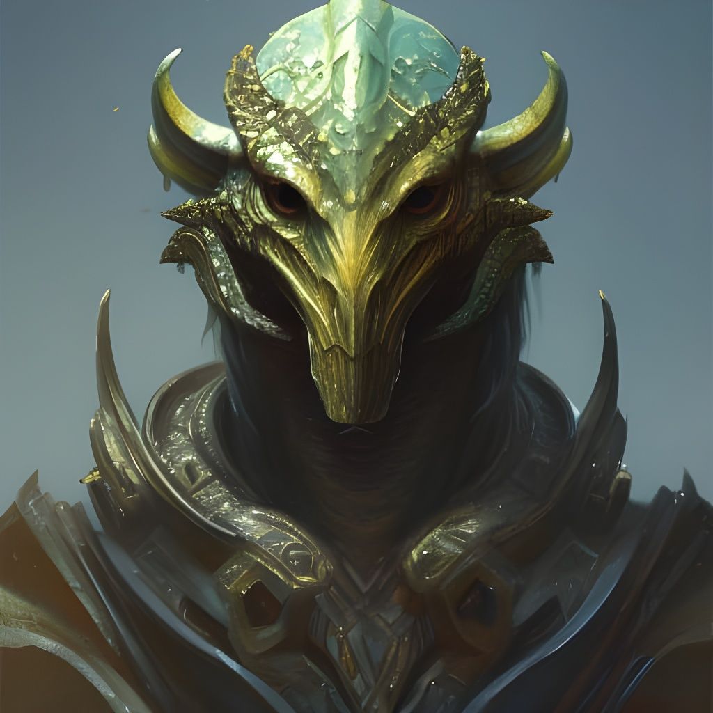 Detailed Dragonborn Portrait in Ornate Style