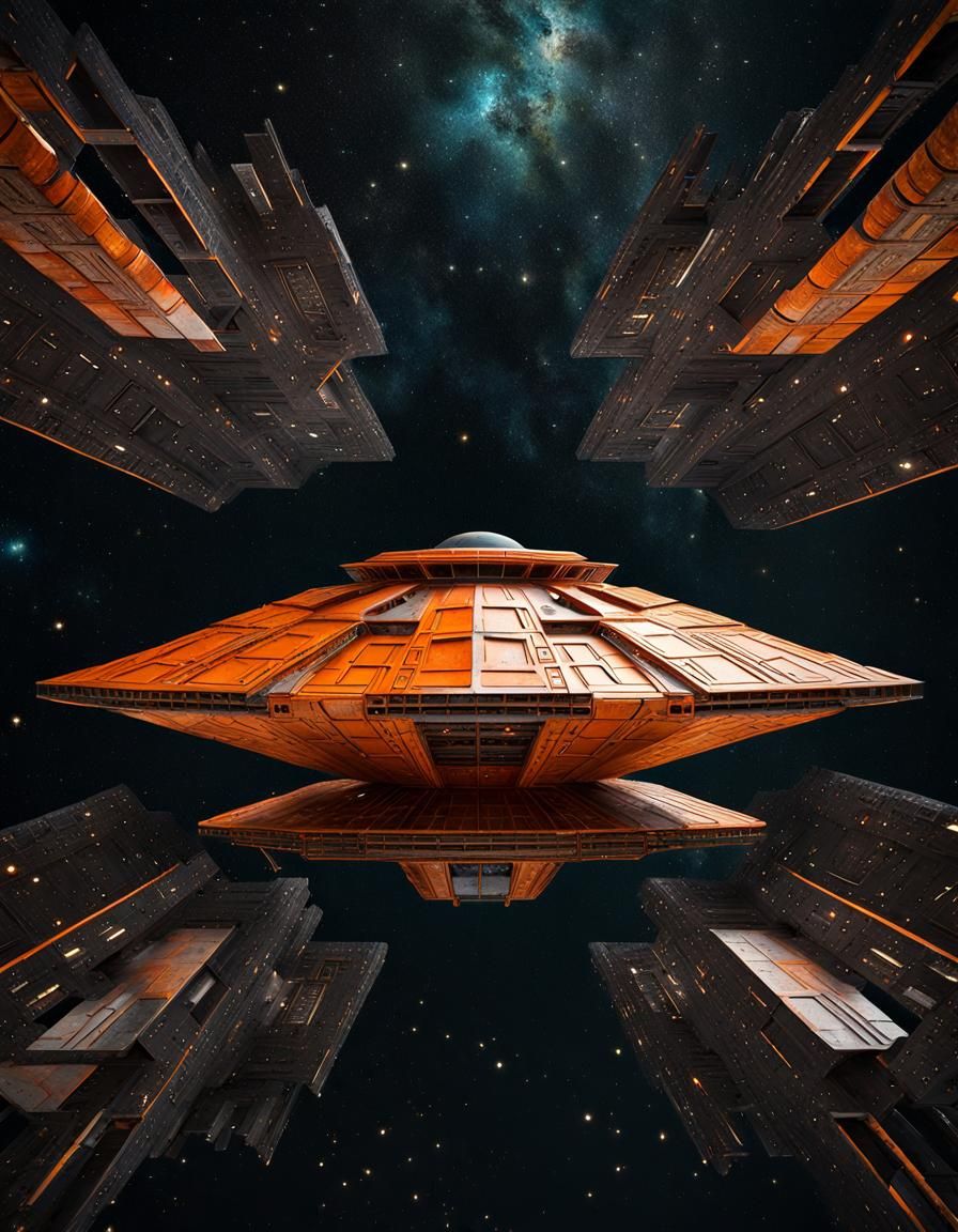Origami Spaceship Inspired by Modernist Architecture