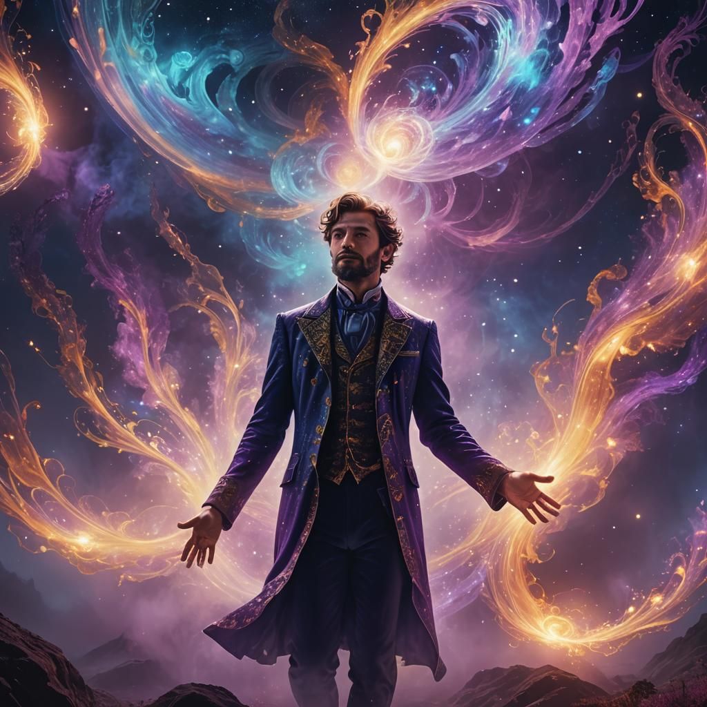 Surreal Astral Genies in a Mystical Dreamlike Realm