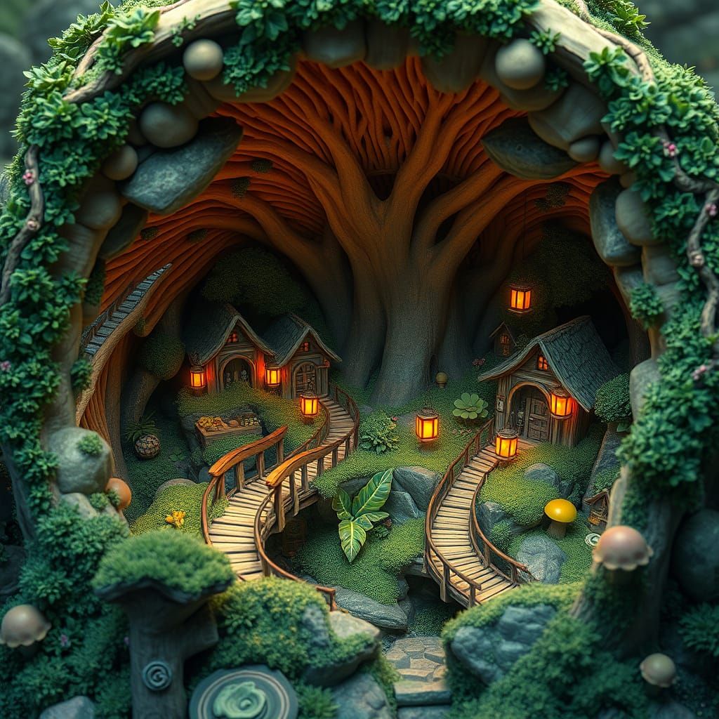 Mushroom Village: Fantasy Concept Art