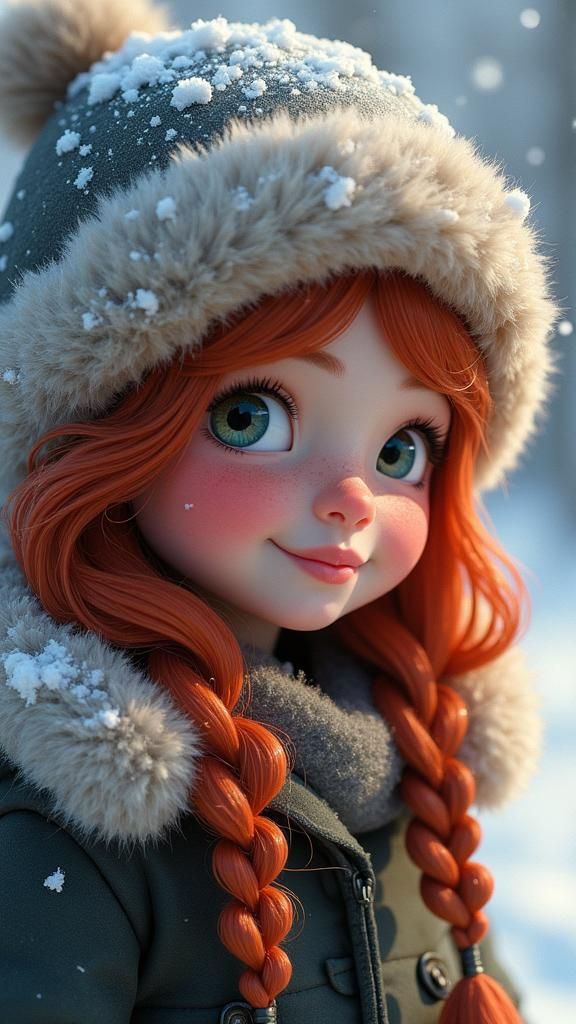 Red-haired Girl in Winter Wonderland, Dreamworks Animation