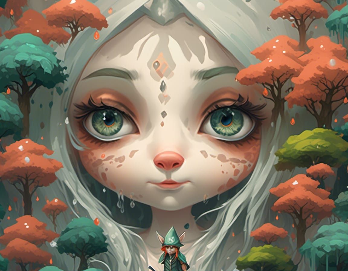Misty Forest Gnome in Stylized Fantasy Art