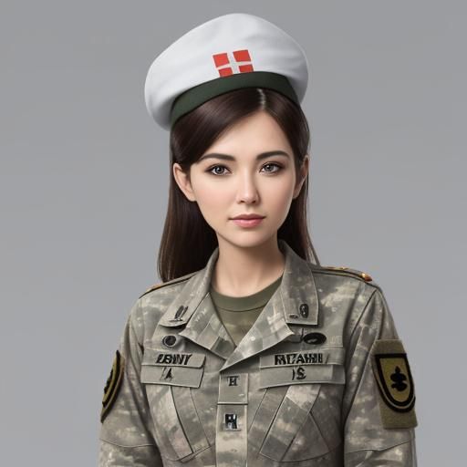 Realistic Army Doctor Portrait