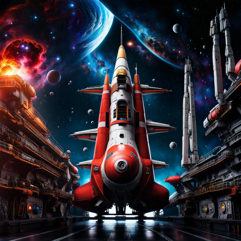 Cosmic Battleship Yamato in Nebula, Graffiti Art