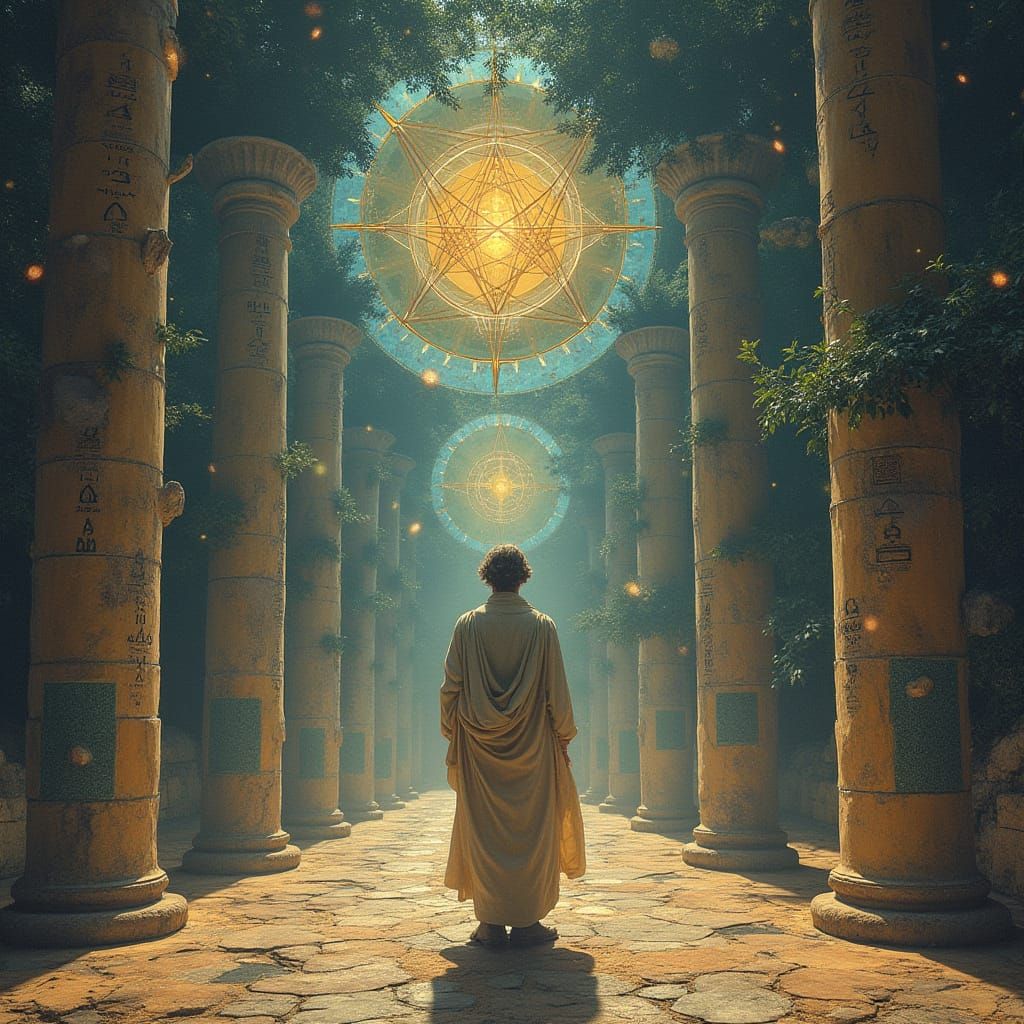 Pythagoras in a Mystical, Surrealist Dreamscape