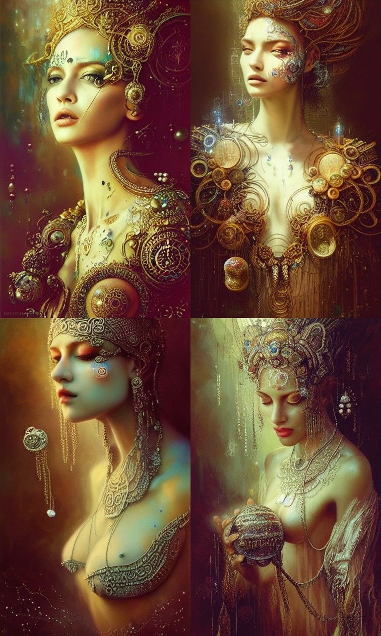 Goddess Shrouded in Pearls: Hyperrealistic Encaustic Art