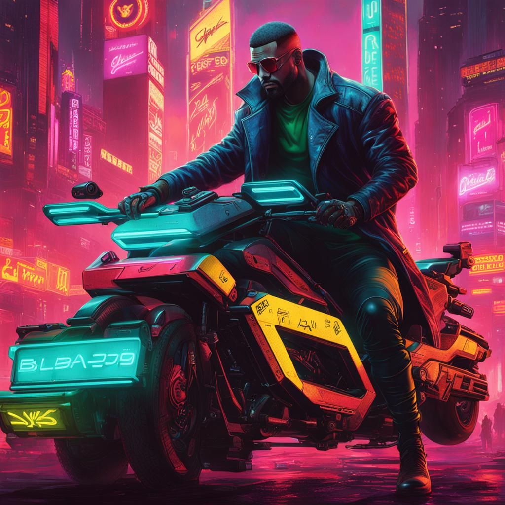 Libra in Cyberpunk 2099 Neon Style