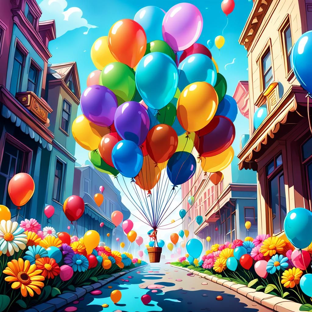 Colorful Abstract Birthday Candyland Art