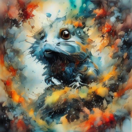 Whimsical Watercolour Wanderer in a State of Mischief