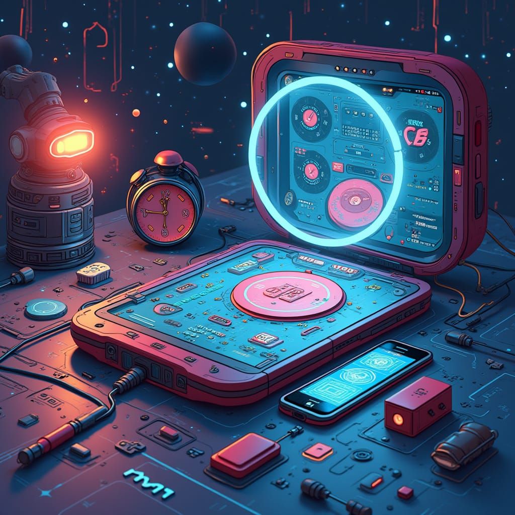 Digital Learning Object in a Futuristic, High-Tech Aesthetic