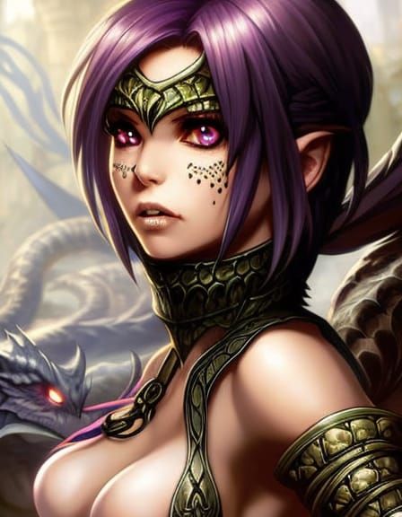 Serpent Girl: Sensuous Scaled Skin in Digital Art