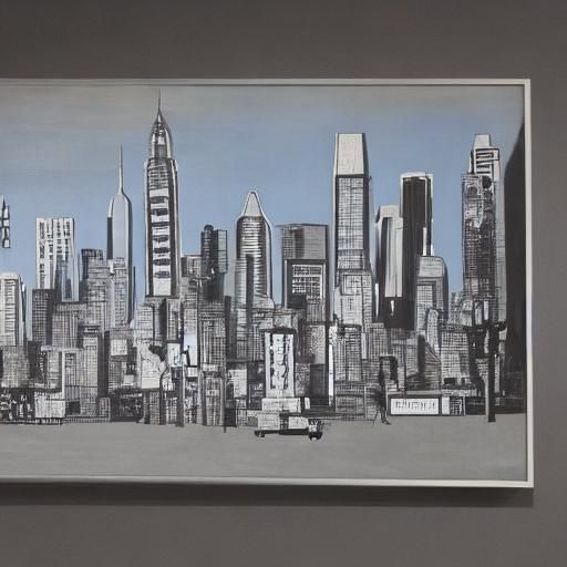 Hedgehog City Skyline in Impressionistic Pop Art