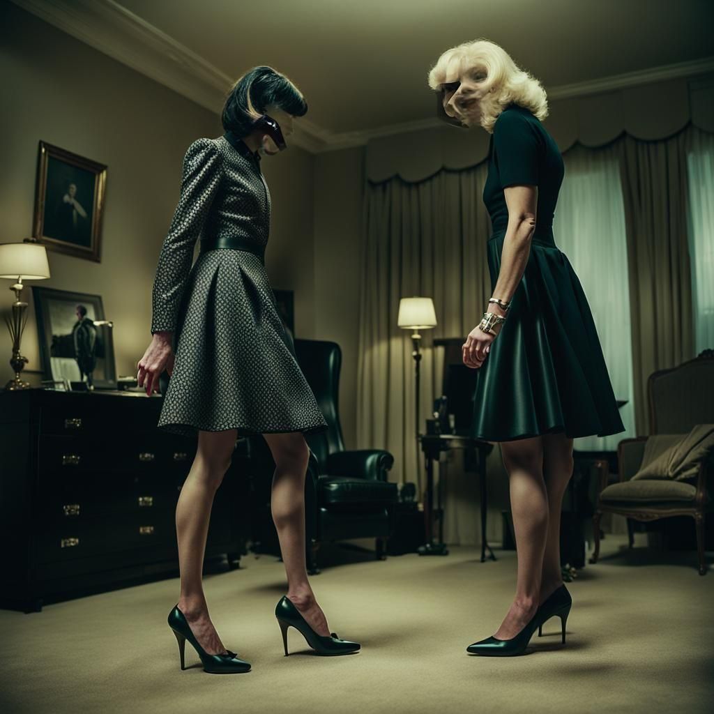 Boy Learning to Walk in High Heels