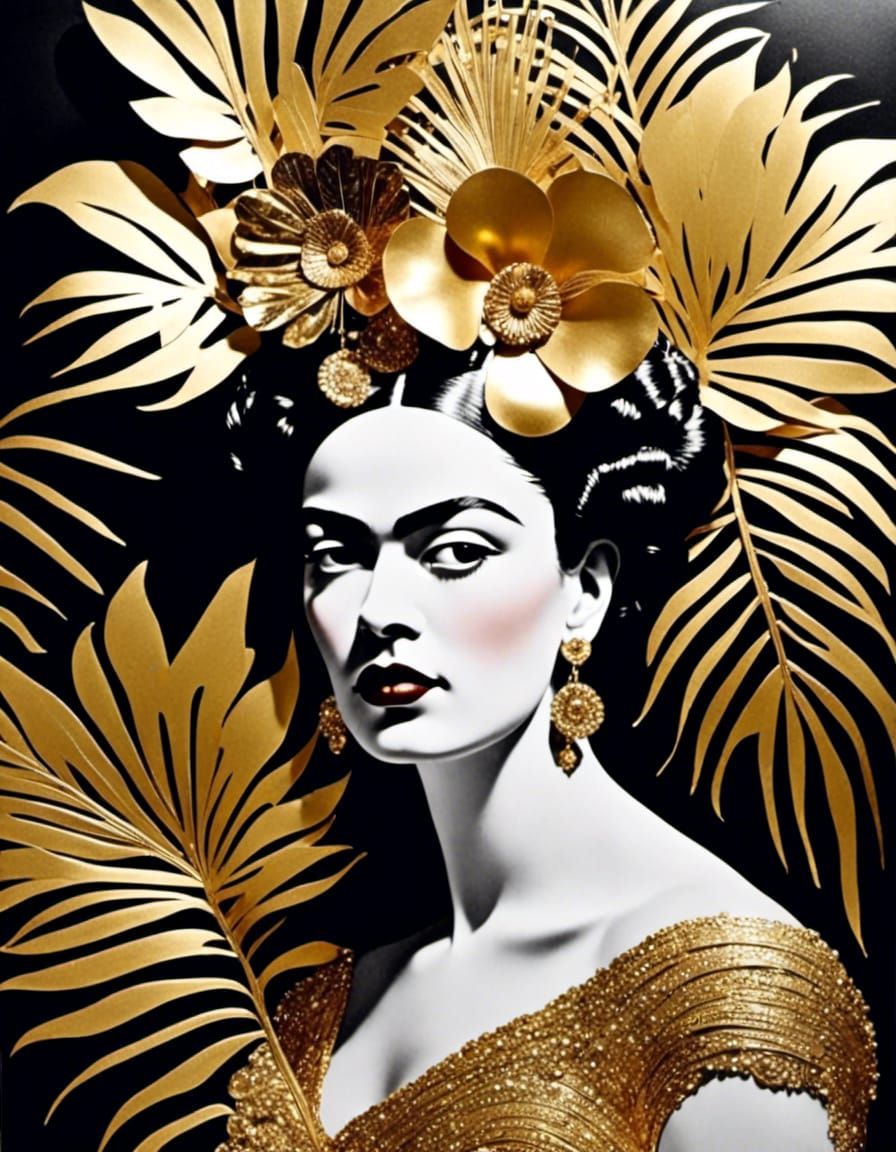 Psychedelic Gilded Foliage in Three Dimensions