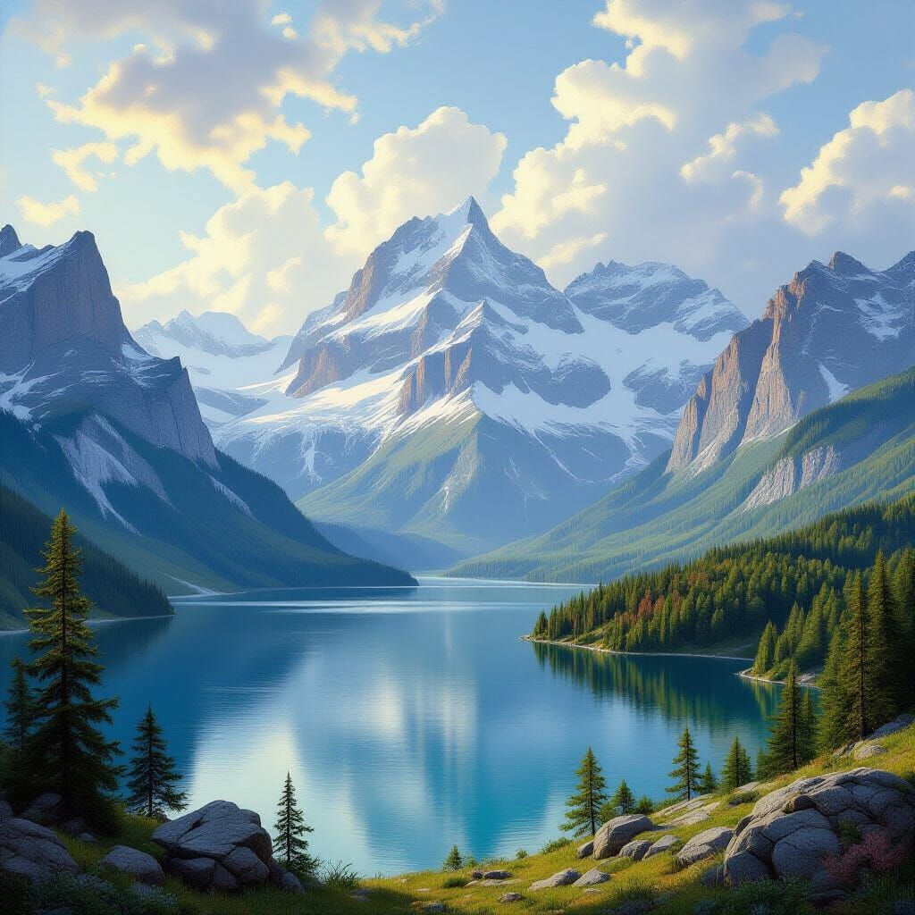 Spectacular Mountain Landscape Inspired by Romantic Painters