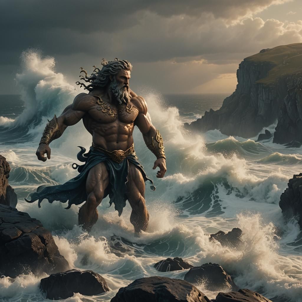 Poseidon Summons Kraken from the Sea